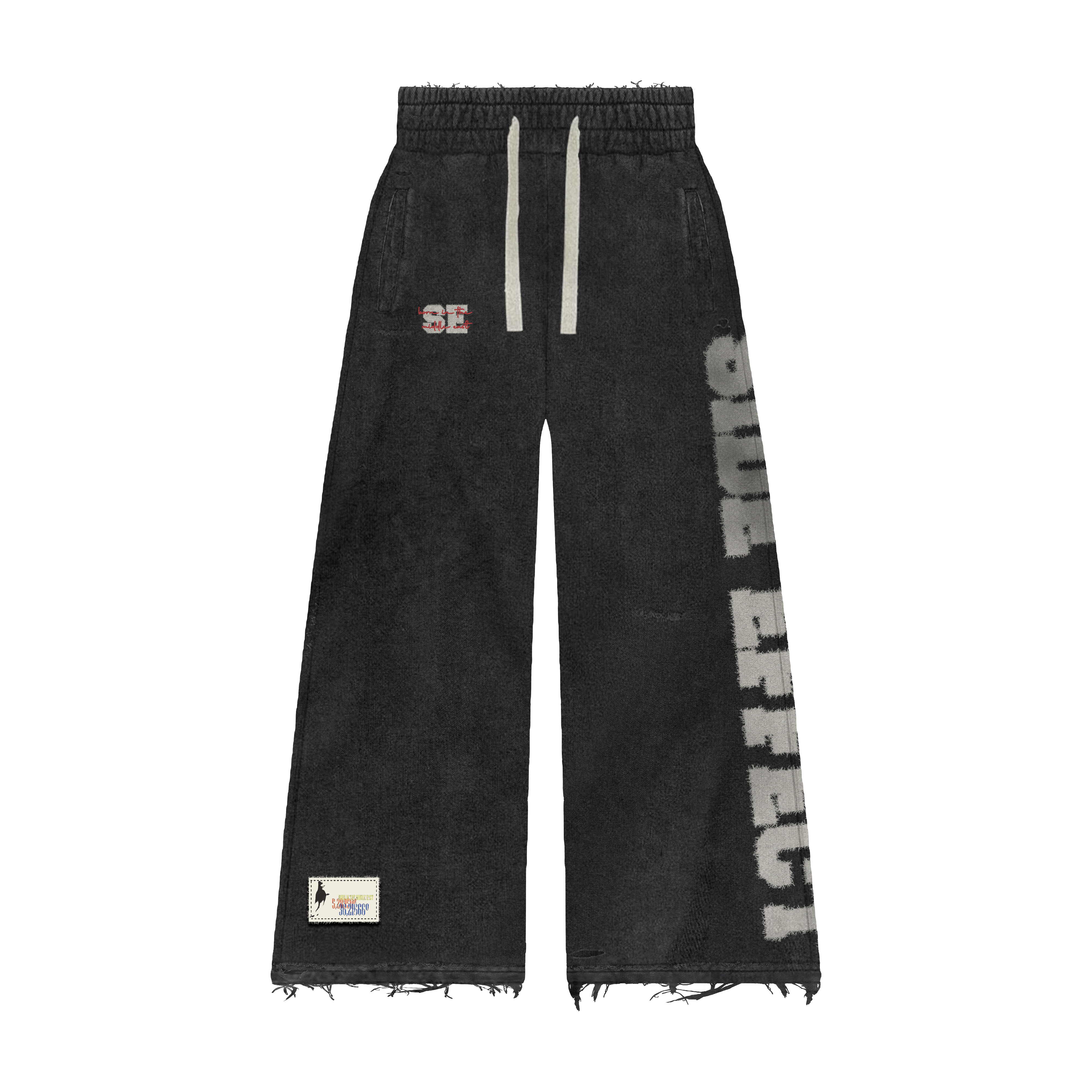 Distressed washed sweatpants