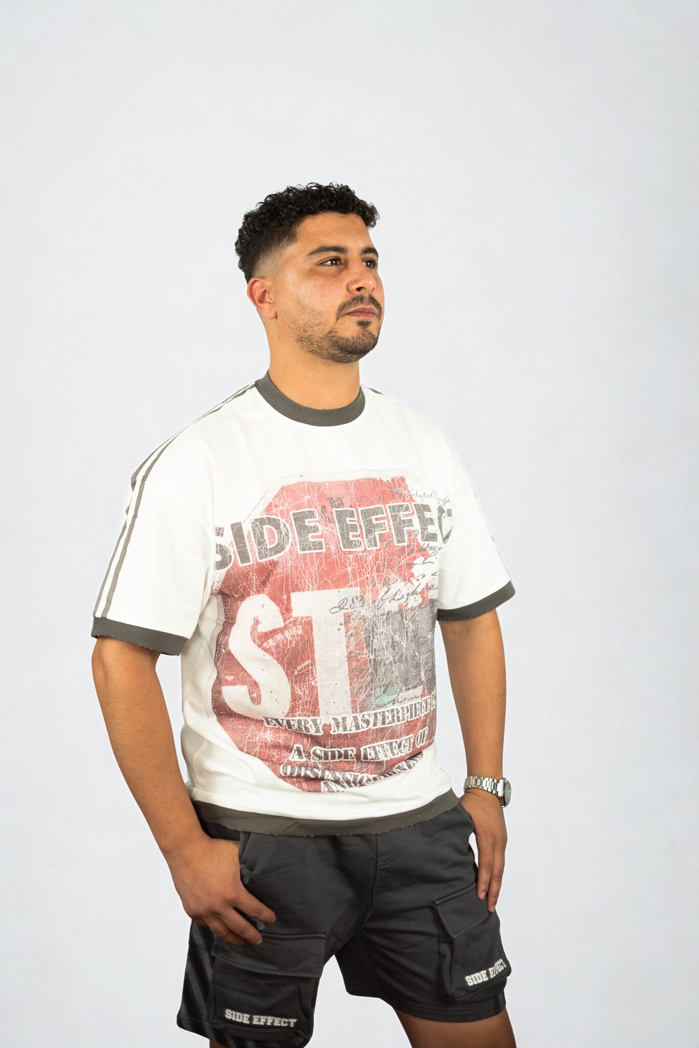 Unisex streetwear t-shirt, Side Effect brand, bold red graphic for urban culture lovers