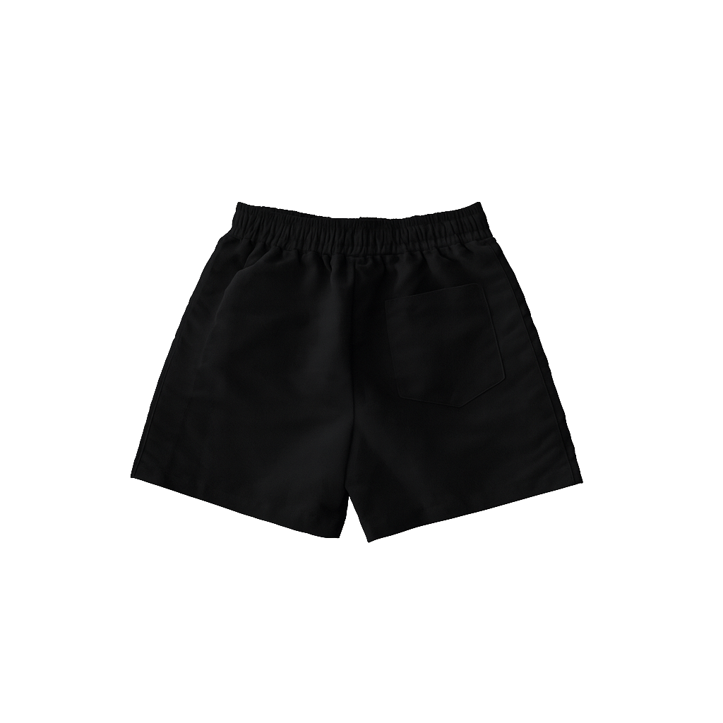 SIDE EFFECT Distressed Logo Shorts - Black