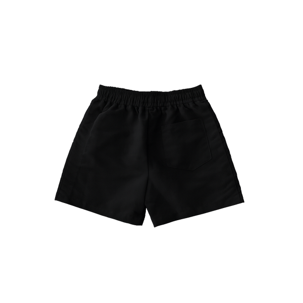 SIDE EFFECT Distressed Logo Shorts - Black